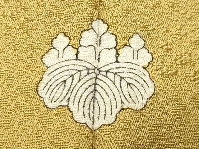 平和屋着物●上質な色無地 舞花地紋 芥子色 高島屋扱い 正絹 逸品 未使用 CABI0631gh