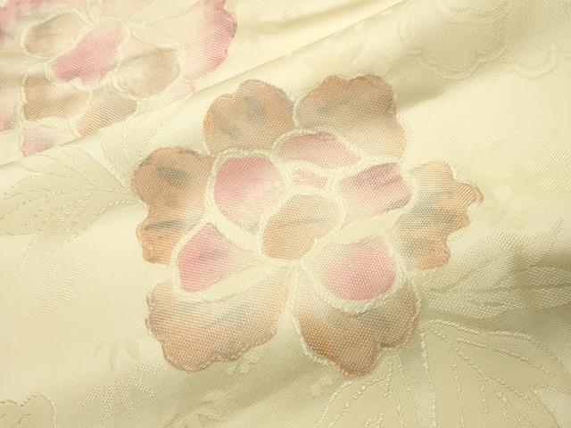 平和屋着物●上質な小紋 地紋起こし 舞蝶花文 正絹 逸品 CABI0635gh