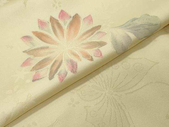 平和屋着物●上質な小紋 地紋起こし 舞蝶花文 正絹 逸品 CABI0635gh
