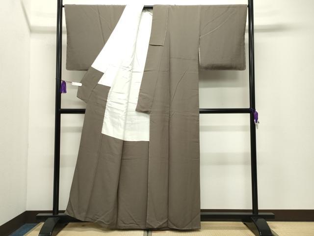平和屋着物●上質な色無地 生壁色 正絹 逸品 未使用 CABI0641gh