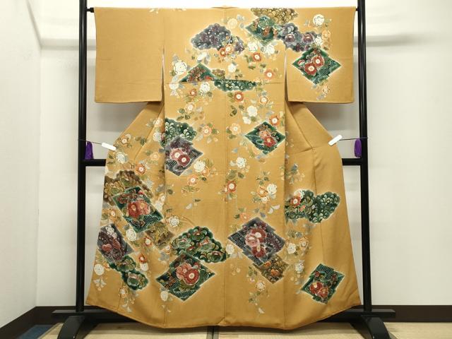 平和屋着物●染のにいもと にいもと浩志 訪問着 辻が花 鬼しぼ縮緬 正絹 逸品 CABI0642gh