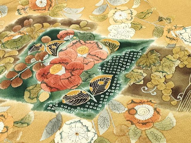 平和屋着物●染のにいもと にいもと浩志 訪問着 辻が花 鬼しぼ縮緬 正絹 逸品 CABI0642gh
