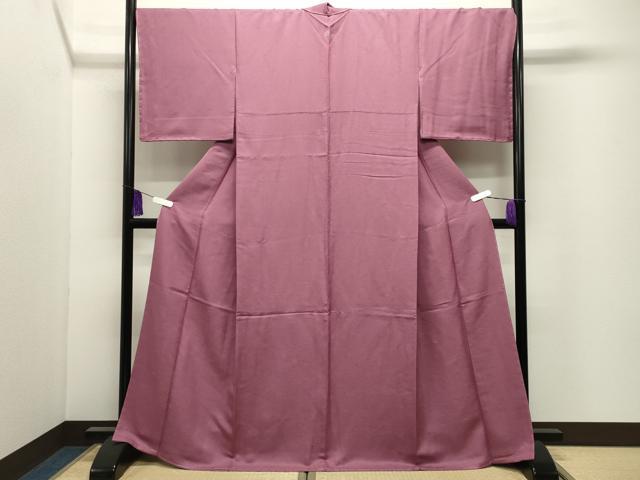 平和屋着物●上質な色無地 草花地紋 退紅色 鈴乃屋扱い 正絹 逸品 未使用 CABI0650gh