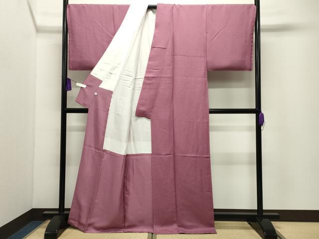 平和屋着物●上質な色無地 草花地紋 退紅色 鈴乃屋扱い 正絹 逸品 未使用 CABI0650gh