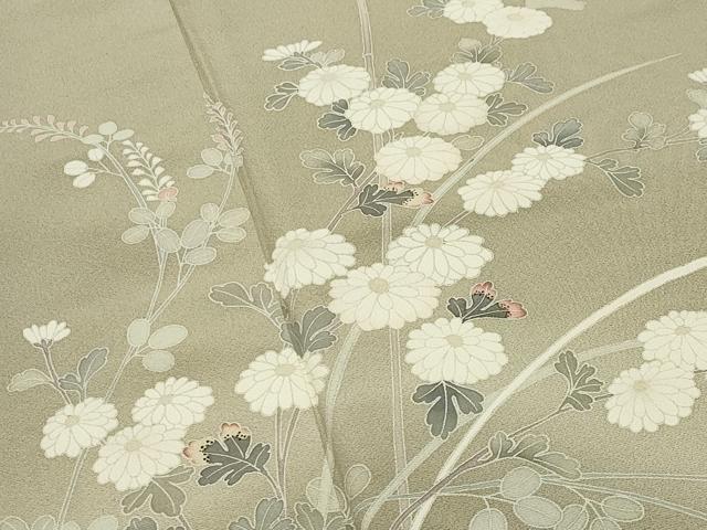 平和屋着物●訪問着 友禅 枝花文 暈し染め 正絹 逸品 CABI0651gh