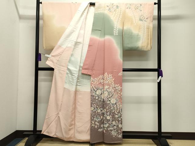 平和屋着物●越後十日町の一流染匠 桐屋・翠山工房 訪問着 辻が花 絞り 暈し染め 正絹 逸品 CABI0663gh