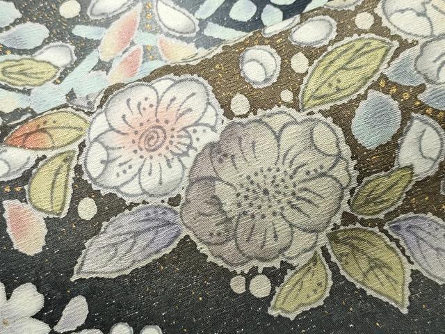 平和屋着物●訪問着 辻が花 暈し染め 金彩 銀通し地 正絹 逸品 CABI0664gh