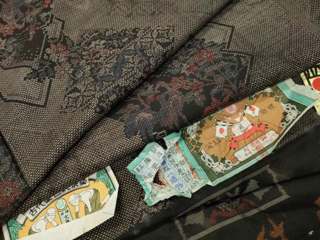 平和屋着物●本場大島紬 9マルキ 菱鶴花文 ゑなべ織物謹製 証紙付き 正絹 逸品 未使用 CABI0666gh