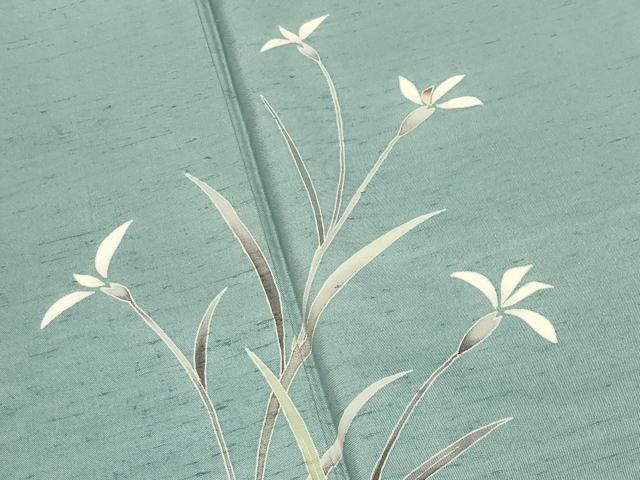 平和屋着物●石川県指定無形文化財 牛首紬 白山工房 手織り 本加賀友禅作家 能川光陽 訪問着 反端付き 正絹 逸品 未使用 CABI0668gh