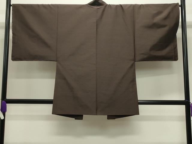 平和屋着物●男性 紬 アンサンブル 色無地 赤墨色 正絹 逸品 CABI0670gh