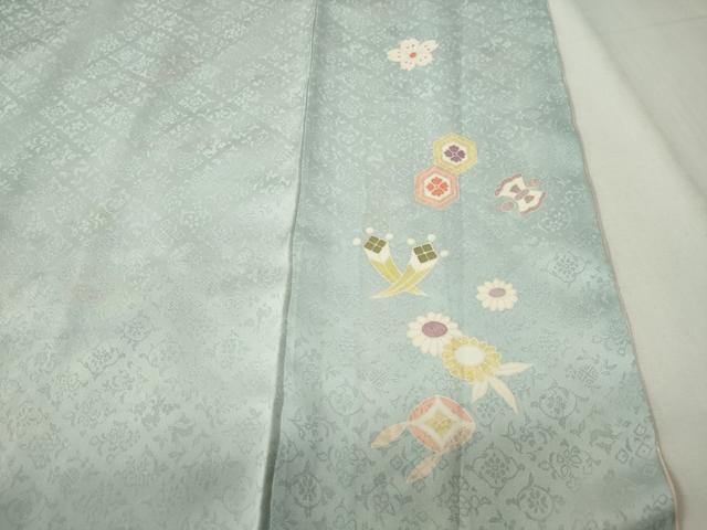平和屋着物●訪問着 駒刺繍 宝尽くし草花文 暈し染め 金彩 ロング丈 正絹 逸品 未使用 CABI0675gh
