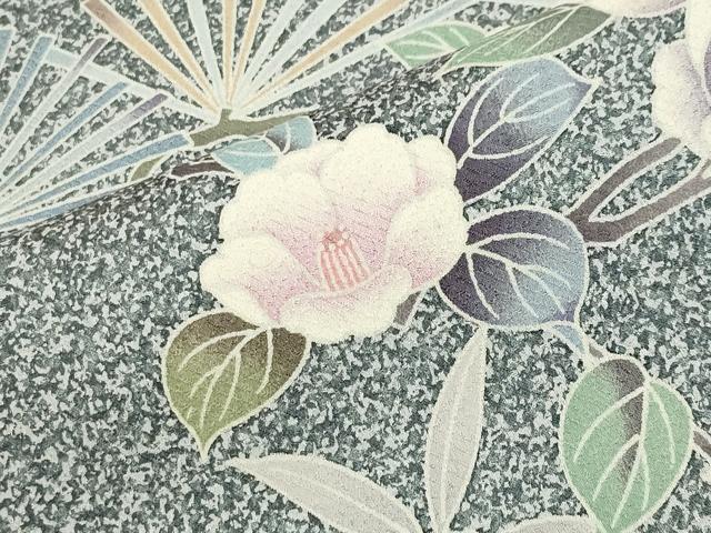 平和屋着物●訪問着 松竹梅花文 たたき染め 正絹 逸品 CABI0677gh