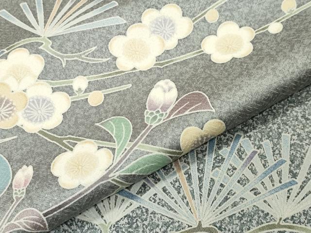 平和屋着物●訪問着 松竹梅花文 たたき染め 正絹 逸品 CABI0677gh