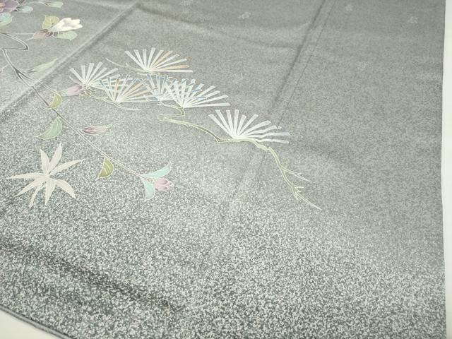 平和屋着物●訪問着 松竹梅花文 たたき染め 正絹 逸品 CABI0677gh