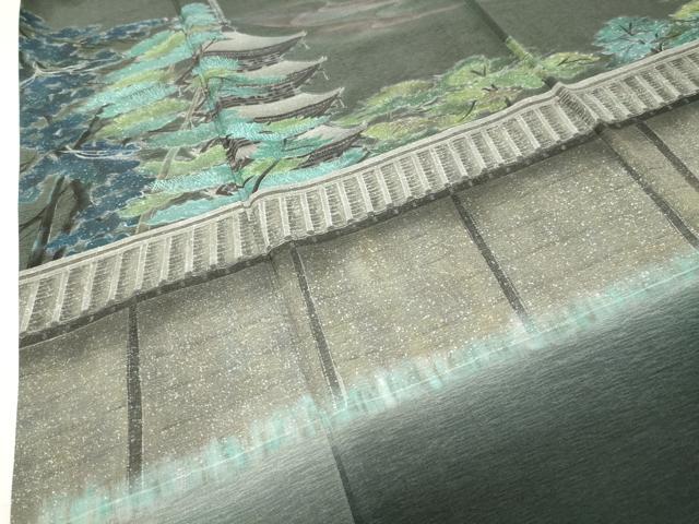 平和屋着物●友禅作家の巨匠 浅井青仁 手描き 訪問着 風景文 暈し染め 正絹 逸品 CABI0679gh