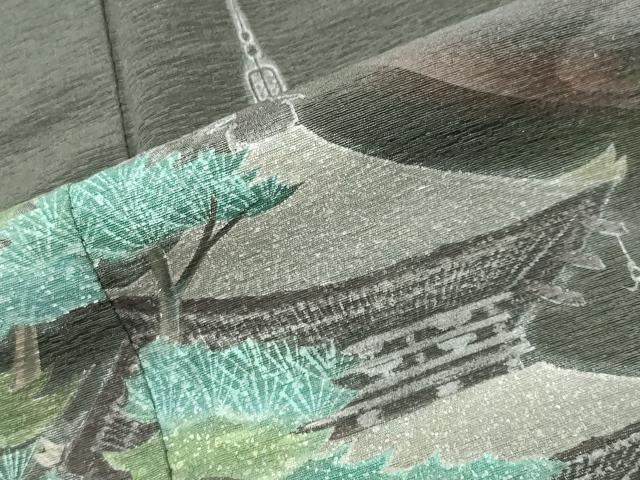 平和屋着物●友禅作家の巨匠 浅井青仁 手描き 訪問着 風景文 暈し染め 正絹 逸品 CABI0679gh