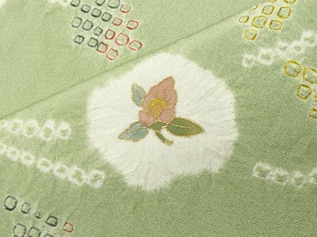 平和屋着物●訪問着 絞り 枝花文 金彩 正絹 逸品 CABI0687gh