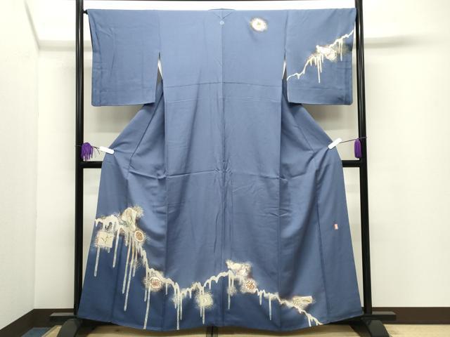 平和屋着物●北大路魯山人 訪問着 抽象文様 カニ 暈し染め 金彩 正絹 逸品 CABI0689gh