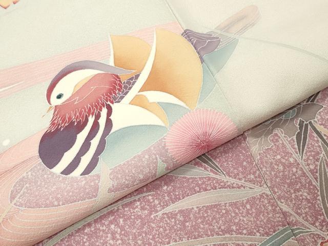 平和屋着物●訪問着 友禅 鴛鴦花文 暈し染め 正絹 逸品 CABI0696gh