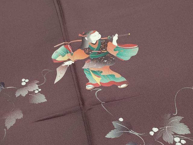 平和屋着物●訪問着 手描き 童子葡萄蔦の葉 金銀彩 ロング丈 正絹 逸品 未使用 CABI0697gh