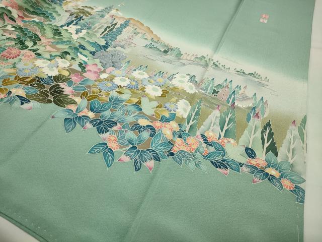 平和屋着物●豪華色留袖 友禅 作家物 風景文 暈し染め 正絹 逸品 CABI0698gh