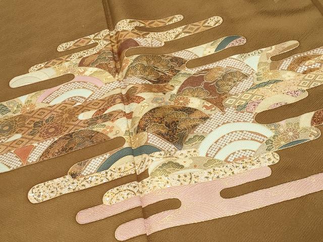 平和屋着物●訪問着 エ霞松花文 金銀彩 正絹 逸品 CABI0700gh