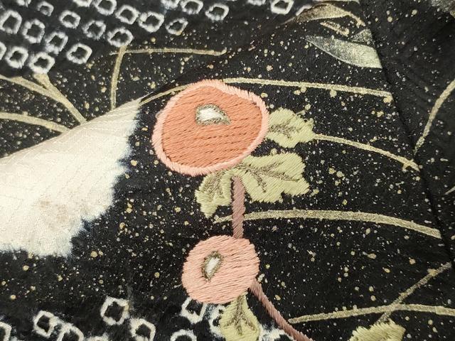 平和屋着物●訪問着 絞り 刺繍 道長万寿菊花文 金彩 正絹 逸品 CABI0701gh