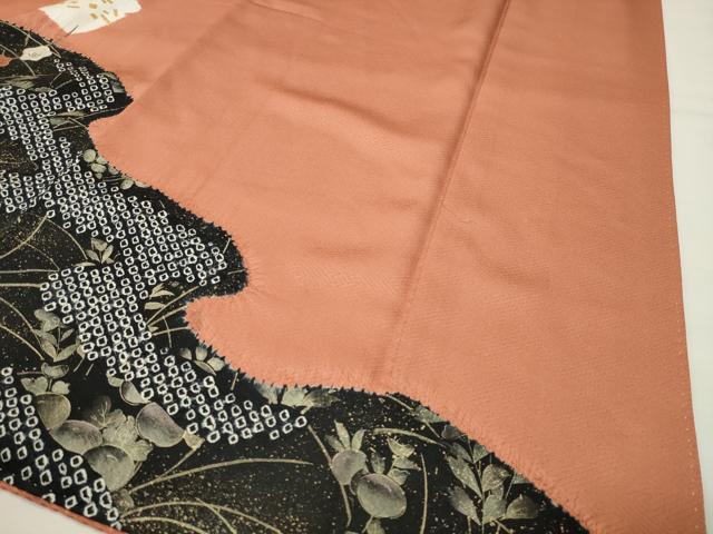 平和屋着物●訪問着 絞り 刺繍 道長万寿菊花文 金彩 正絹 逸品 CABI0701gh
