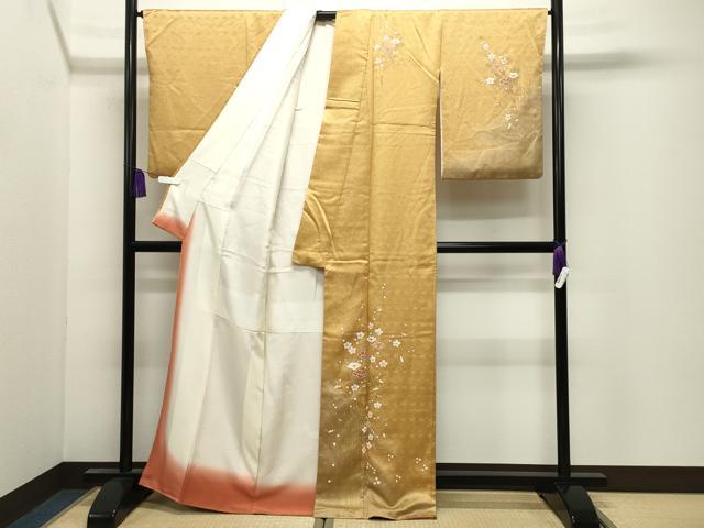 平和屋着物●訪問着 枝花文 金彩 正絹 逸品 CABI0702gh