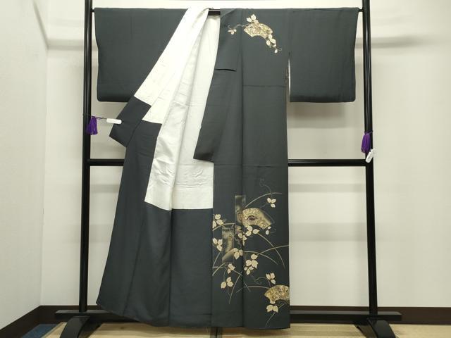 平和屋着物●訪問着 刺繍 短冊地紙鶴花文 暈し染め 金銀彩 正絹 逸品 CABI0703gh