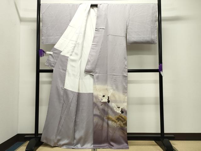 平和屋着物●豪華色留袖 作家物 立波飛鶴文 暈し染め 金彩 正絹 逸品 CABI0711gh