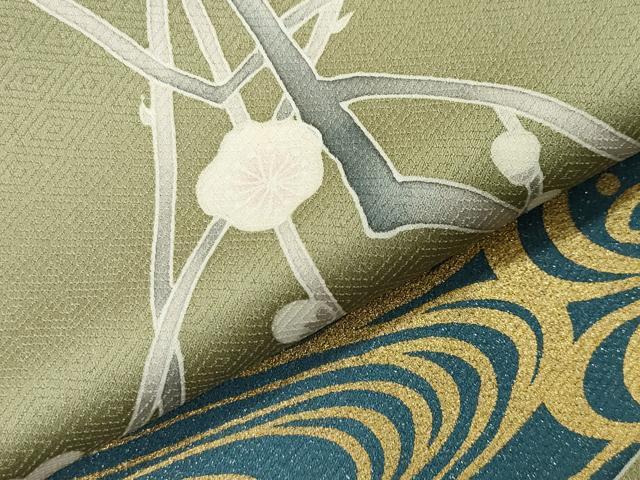 平和屋着物●豪華色留袖 流水枝梅文 金彩 正絹 逸品 CABI0713gh