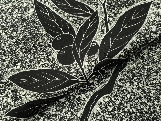 平和屋着物●中国三大刺繍 相良刺繍 訪問着 南天文 たたき染め 黒地 正絹 逸品 CABI0717gh