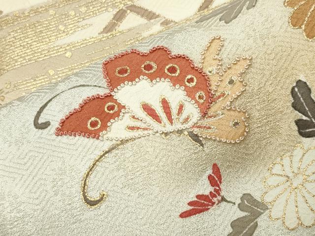 平和屋着物●中国三大刺繍 相良刺繍 訪問着 籬舞蝶文 暈し染め 金彩 松坂屋扱い 正絹 逸品 CABI0722gh