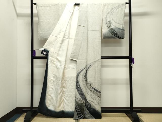 平和屋着物●訪問着 総絞り 刺繍 草花文 金彩 やまと誂製 正絹 逸品 CABI0731gh