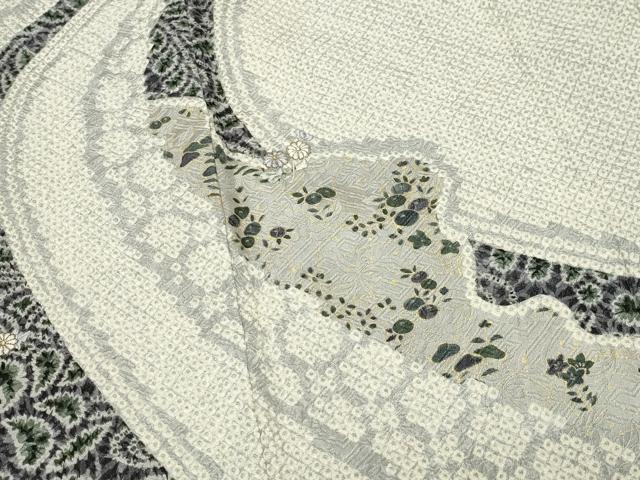平和屋着物●訪問着 総絞り 刺繍 草花文 金彩 やまと誂製 正絹 逸品 CABI0731gh