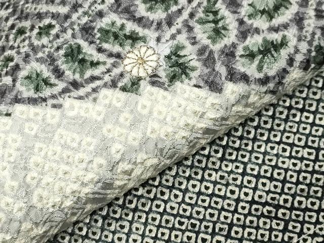 平和屋着物●訪問着 総絞り 刺繍 草花文 金彩 やまと誂製 正絹 逸品 CABI0731gh