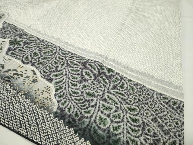 平和屋着物●訪問着 総絞り 刺繍 草花文 金彩 やまと誂製 正絹 逸品 CABI0731gh