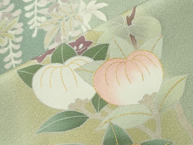 平和屋着物●訪問着 駒刺繍 短冊花文 暈し染め 金彩 正絹 逸品 CABI0741gh