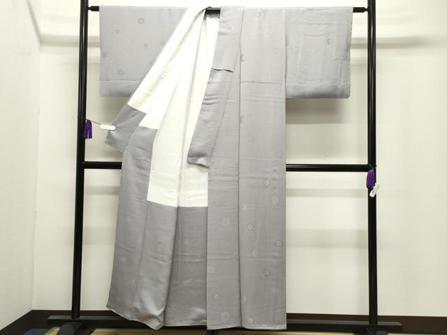 平和屋着物●上質な色無地 花丸地紋 霞色 正絹 逸品 CABI0745gh
