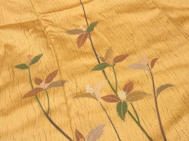 平和屋着物●訪問着 作家物 南天飛鶴文 暈し染め 金彩 正絹 逸品 CABI0746gh