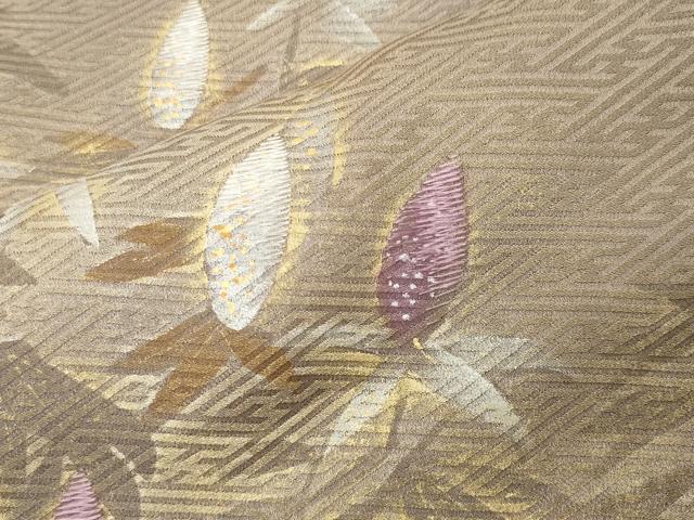 平和屋着物●訪問着 手描き 刺繍 草花文 暈し染め 金銀彩 正絹 逸品 CABI0751gh