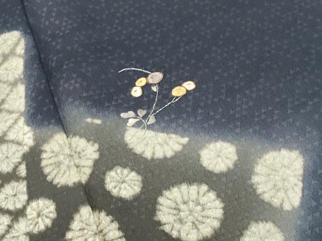 平和屋着物●訪問着 刺繍 万寿菊花文 暈し染め 金銀糸 正絹 逸品 未使用 CABI0755gh