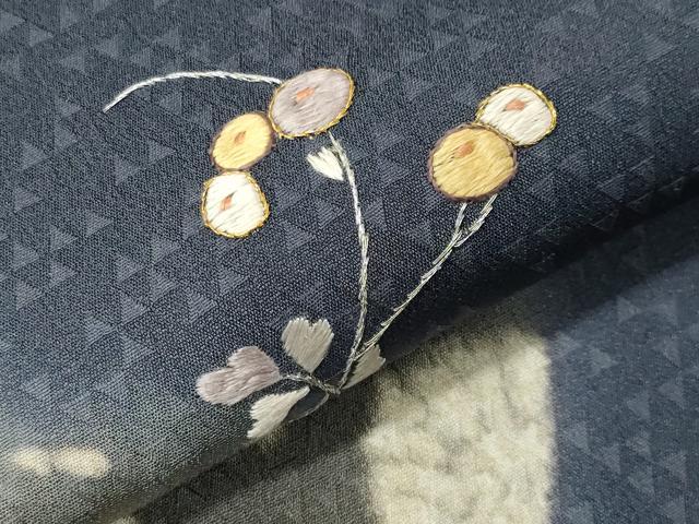 平和屋着物●訪問着 刺繍 万寿菊花文 暈し染め 金銀糸 正絹 逸品 未使用 CABI0755gh