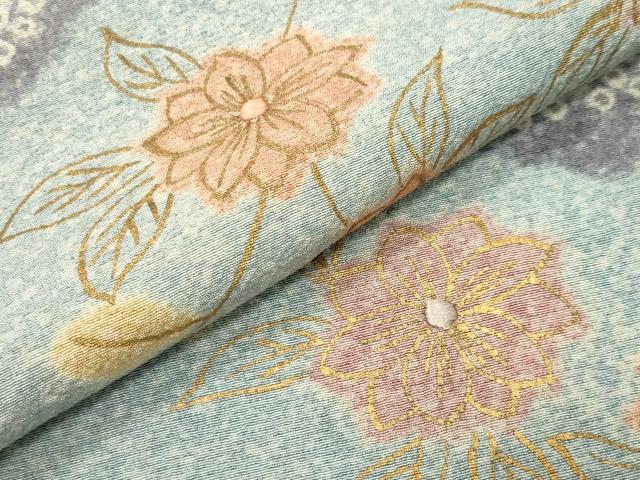 平和屋着物●訪問着 絞り 刺繍 雲取り花唐草文 金彩 正絹 逸品 CABI0756gh