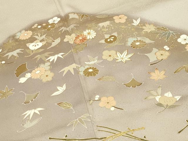 平和屋着物●豪華色留袖 駒刺繍 遠山吹き寄せ文 暈し染め 金彩 三越扱い 正絹 逸品 未使用 CABI0758gh