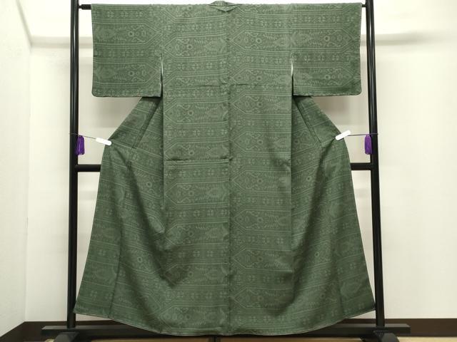 平和屋着物●白鷹お召 吉祥花文 正絹 逸品 未使用 CABI0762gh