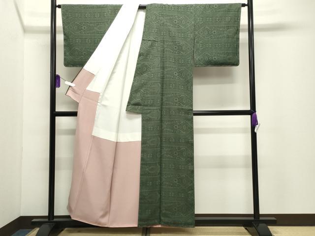 平和屋着物●白鷹お召 吉祥花文 正絹 逸品 未使用 CABI0762gh