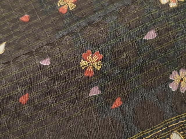 平和屋着物●上質な小紋 幽幻賛美 秘裳華伝 舞桜文 金彩 まるやま扱い 証紙付き 正絹 逸品 未使用 CABI0765gh