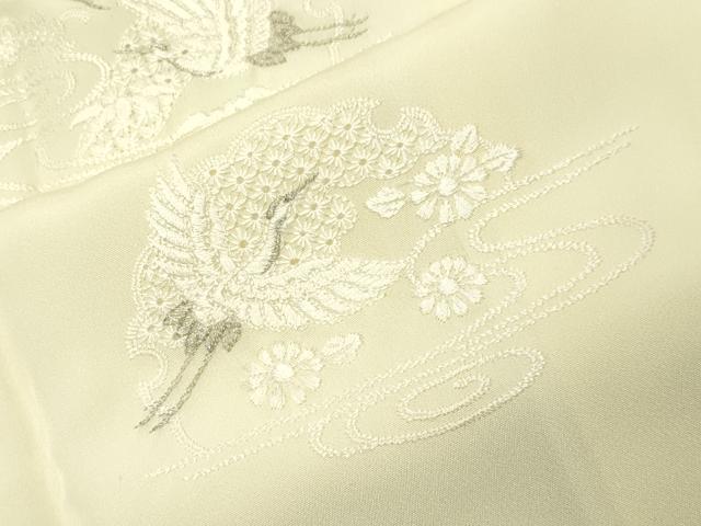 平和屋着物●中国三大刺繍 スワトウ刺繍 総刺繍 長襦袢 袷 飛鶴松竹梅文 銀糸 正絹 逸品 CABI0769gh